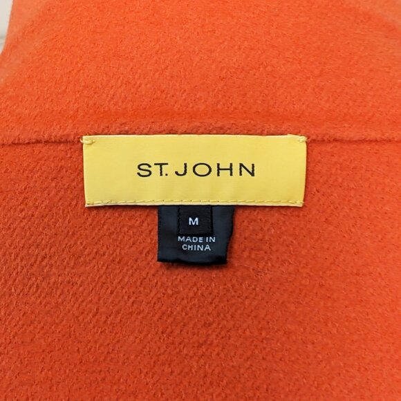 ST. JOHN Cashmere/Angora-Blend Jacket/Coat with Shawl Collar and Belt - Picture 7 of 8
